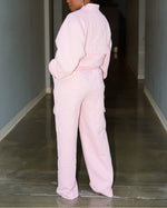 Women's Luxury Embossed Jacket and Pants Set