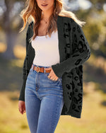 Women's Leopard Print Long Sleeve Cardigan Jacket
