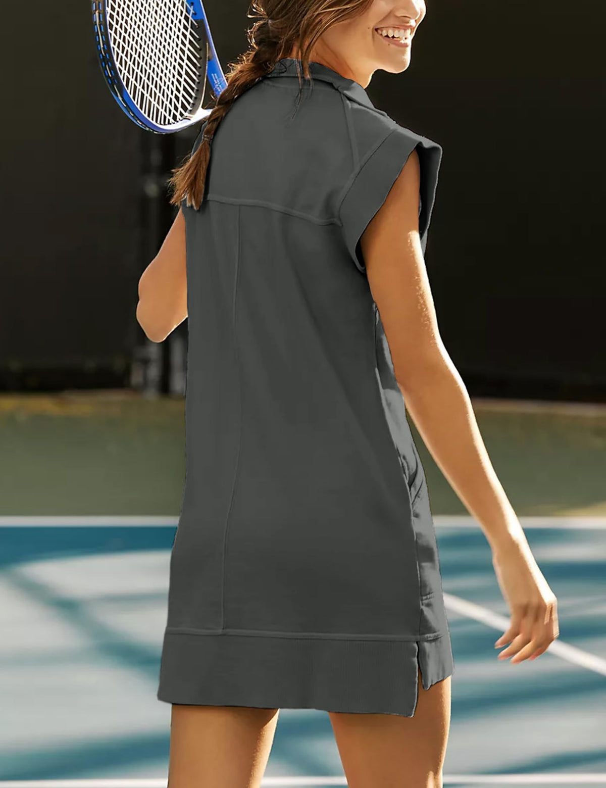 Women's Half Zip Sweatshirt Dress