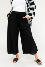 Women's Drawstring Wide Leg Side Slit Pants