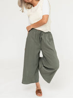 Women's Drawstring Wide Leg Side Slit Pants