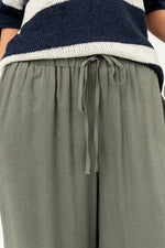 Women's Drawstring Wide Leg Side Slit Pants