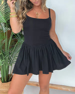 Women's Tennis Workout Romper Dress with Built in Shorts