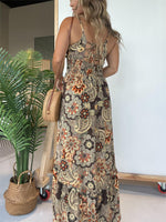 Spaghetti Strap Floral Hi Lo Hem Maxi Dress