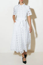Women's Button Down Organza Maxi Shirt Dress