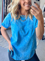 Women's French Terry Acid Wash Top