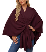Women's Shawl Wraps Soft Open Front Poncho Sweater