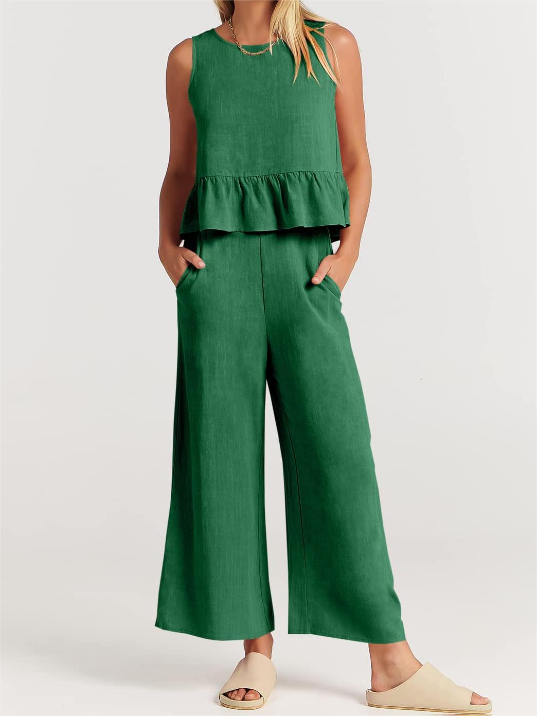 Women's Casual 2 Piece Outfit with Pockets