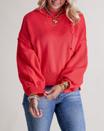 Women's Mock Neck Dolman Sleeves Sweater