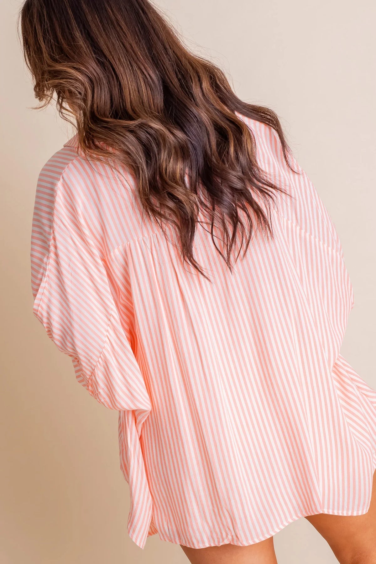 Women's Oversized Striped Button-down Shirt