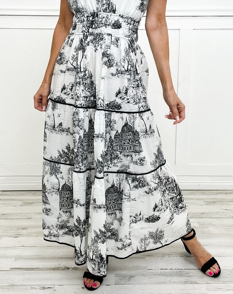 Women's Charming Toile Maxi Dress