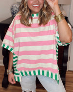 Women's Mixed Stripes Oversized T-shirt