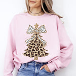 Leopard Print Christmas Tree Crewneck Sweatshirt