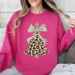 Leopard Print Christmas Tree Crewneck Sweatshirt
