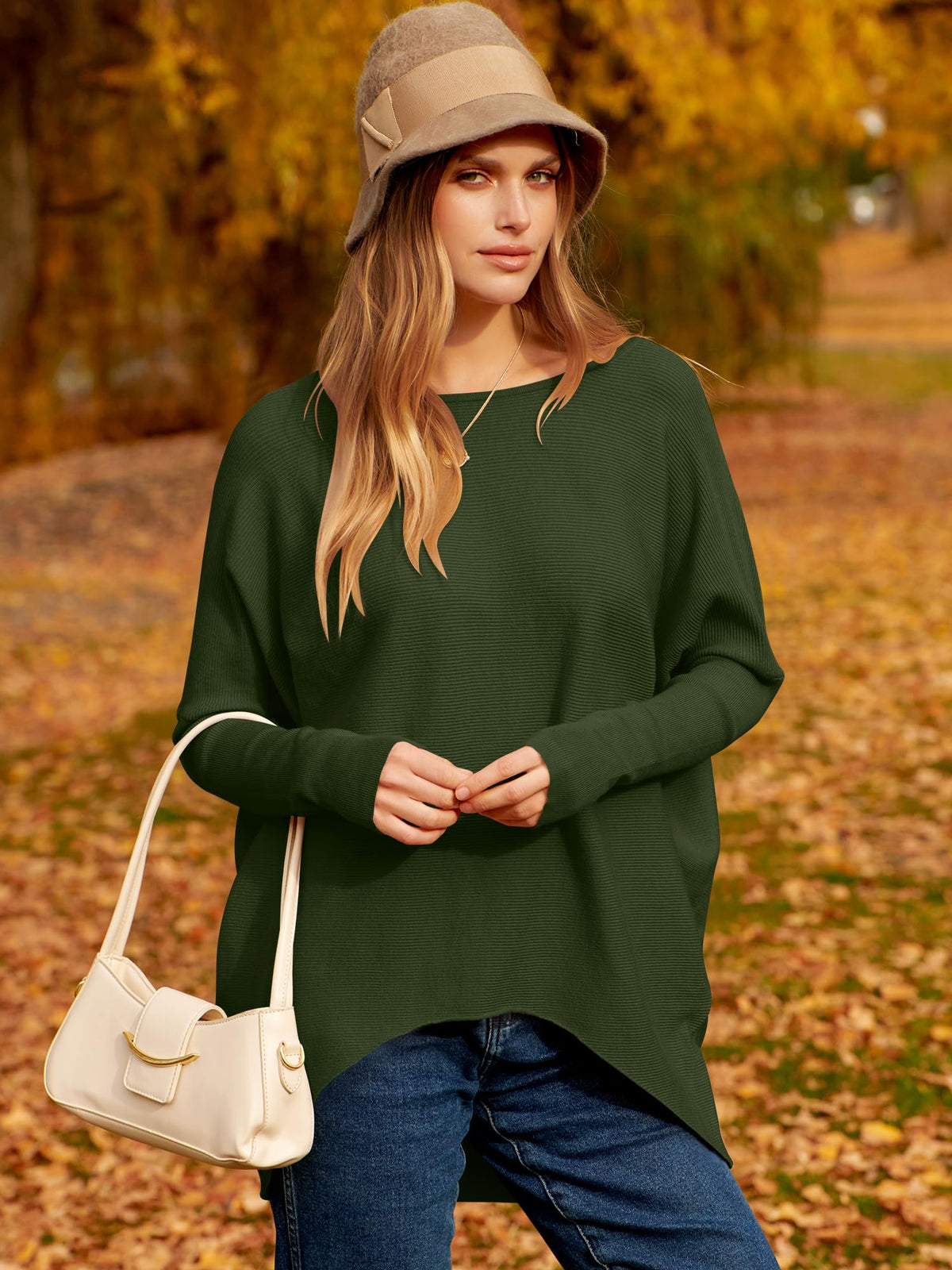 Hot Sale Oversized Dolman Sleeve Knitted Pullover