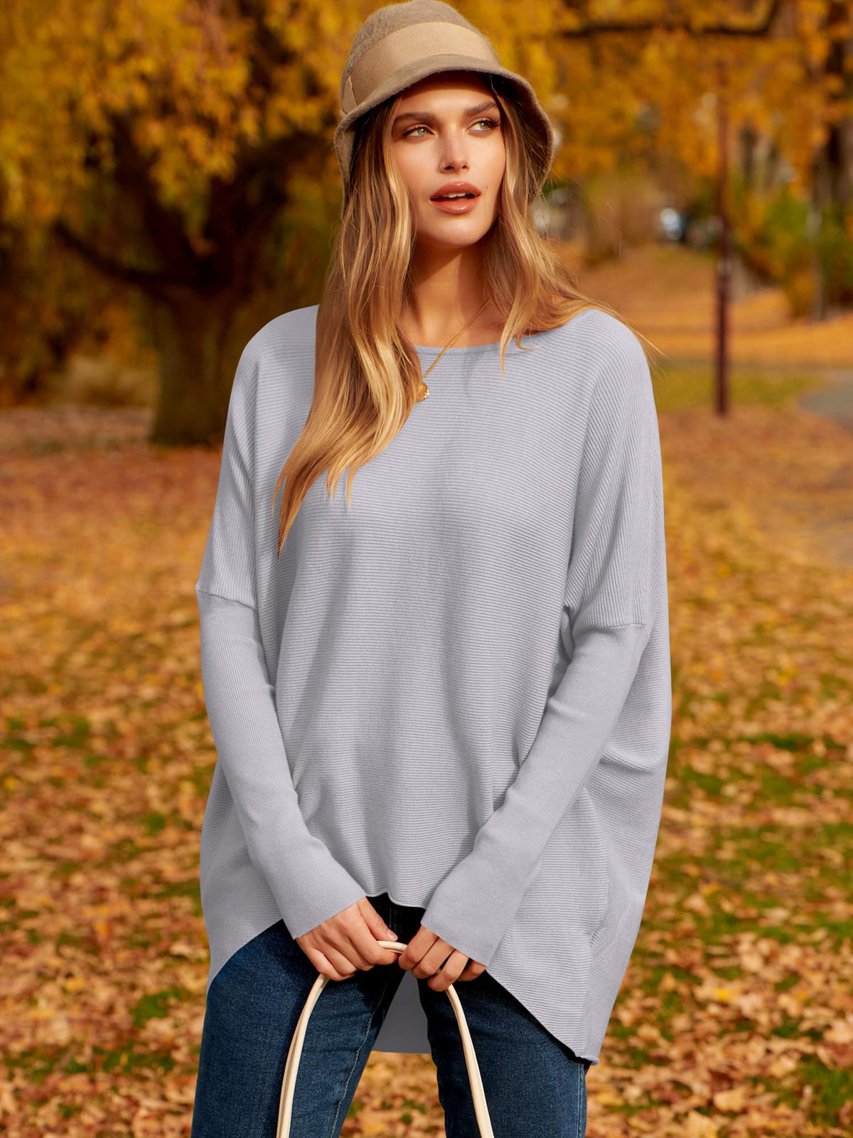 Hot Sale Oversized Dolman Sleeve Knitted Pullover