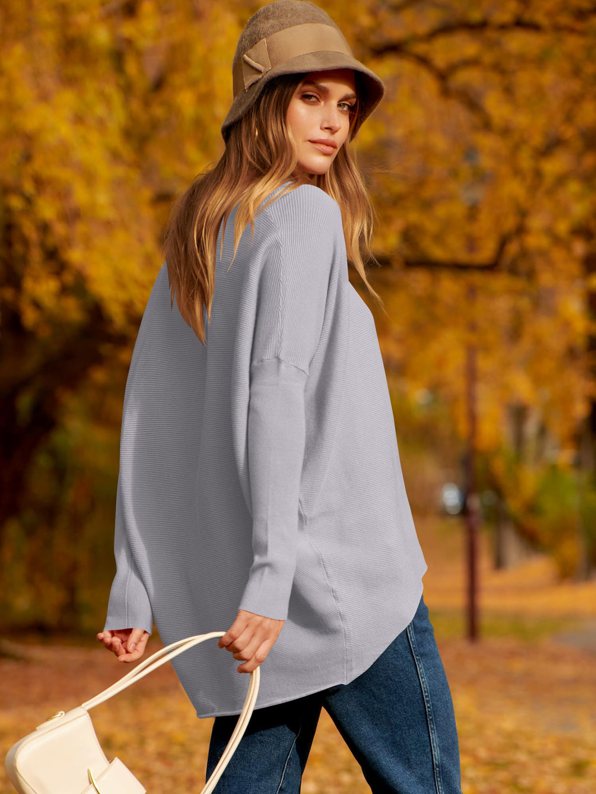 Hot Sale Oversized Dolman Sleeve Knitted Pullover