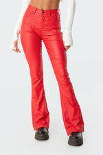 Faux Leather Flare Pants