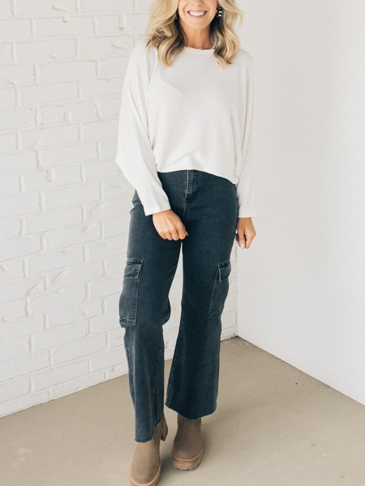 Women's Ribbed Dolman Top