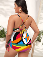 One Piece Plus Size Printed Bikini