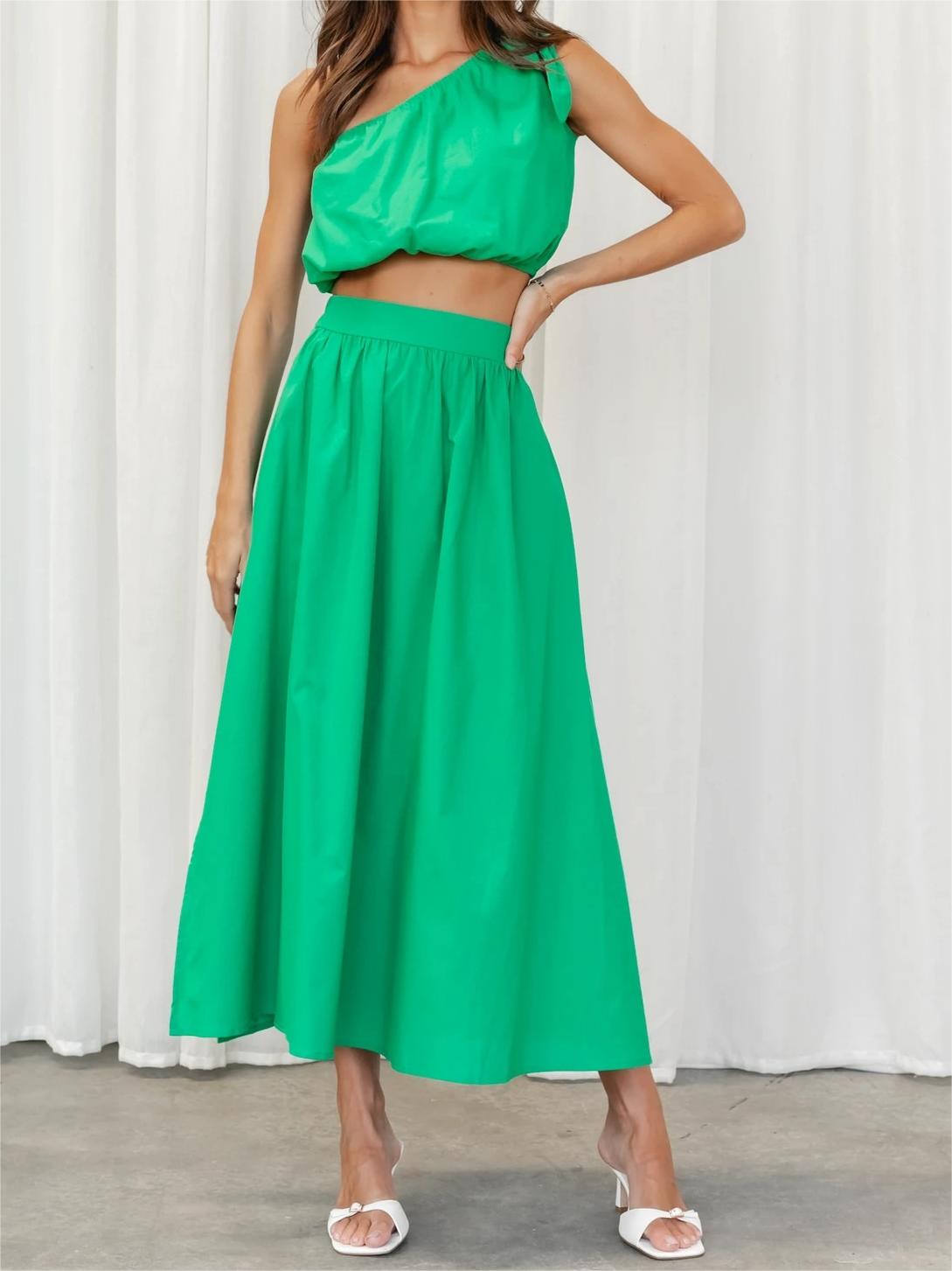 Women's Tie Knot One Shoulder Tank Top Outfits