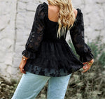 Square Collar Long Top Spring Shirt Female