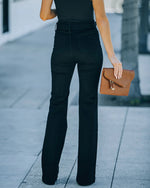 Lace-up Wide-leg Bootcut Denim Trousers