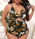One Piece Plus Size Printed Bikini