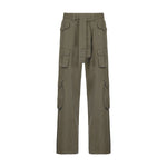 High-waisted multi-pocket straight overalls