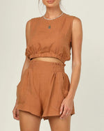 Sleeveless Round Neck Crop 2 Piece Outfits