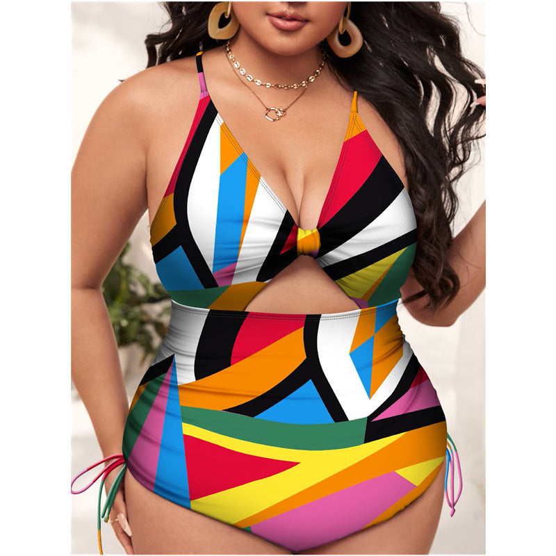 One Piece Plus Size Printed Bikini