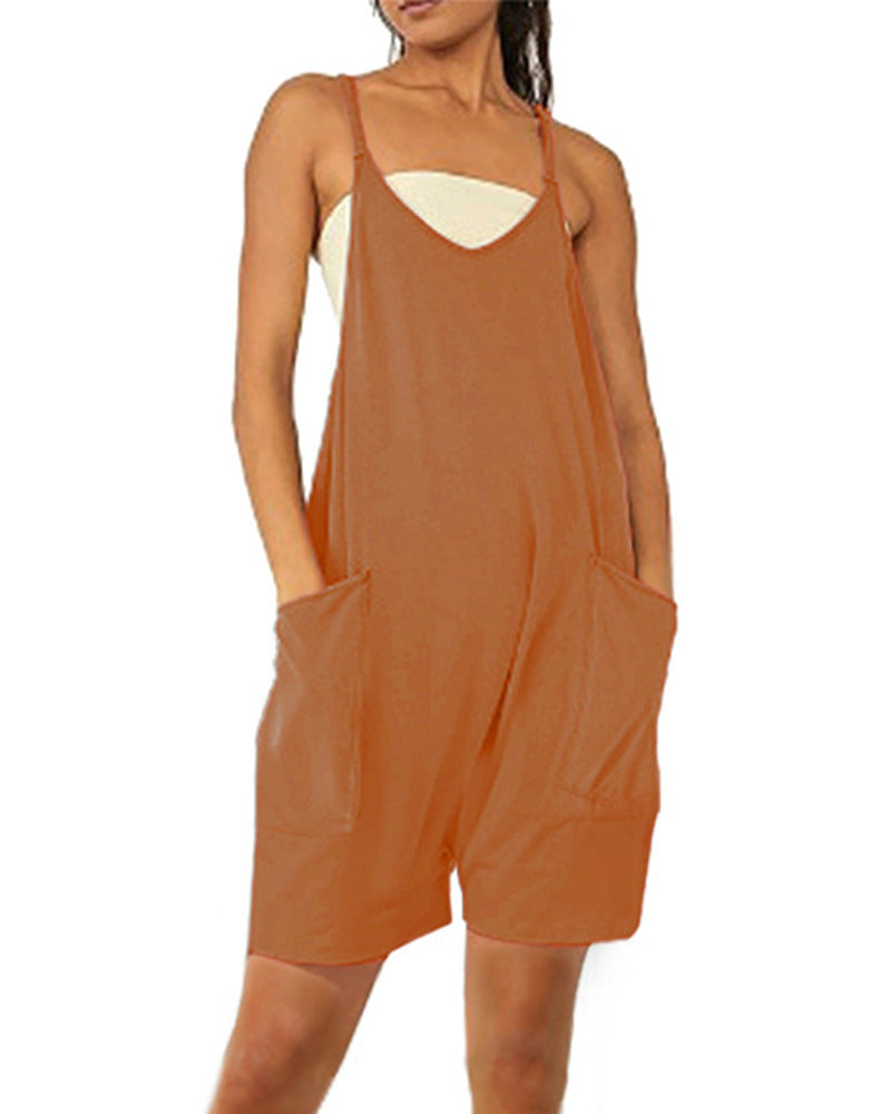 Summer Short Jumpsuit with Pockets