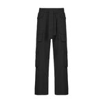 High-waisted multi-pocket straight overalls