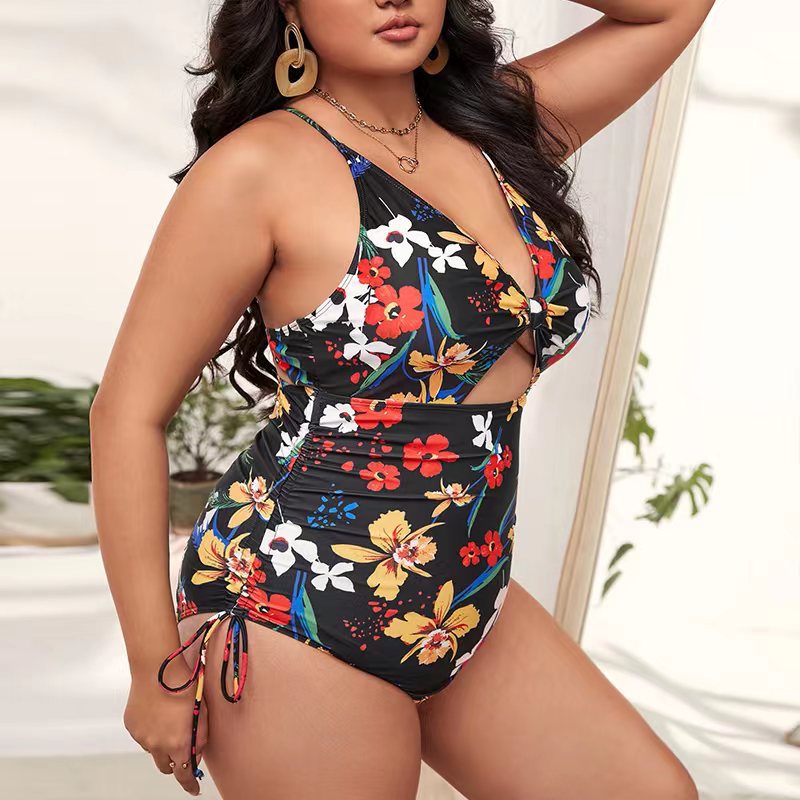 One Piece Plus Size Printed Bikini