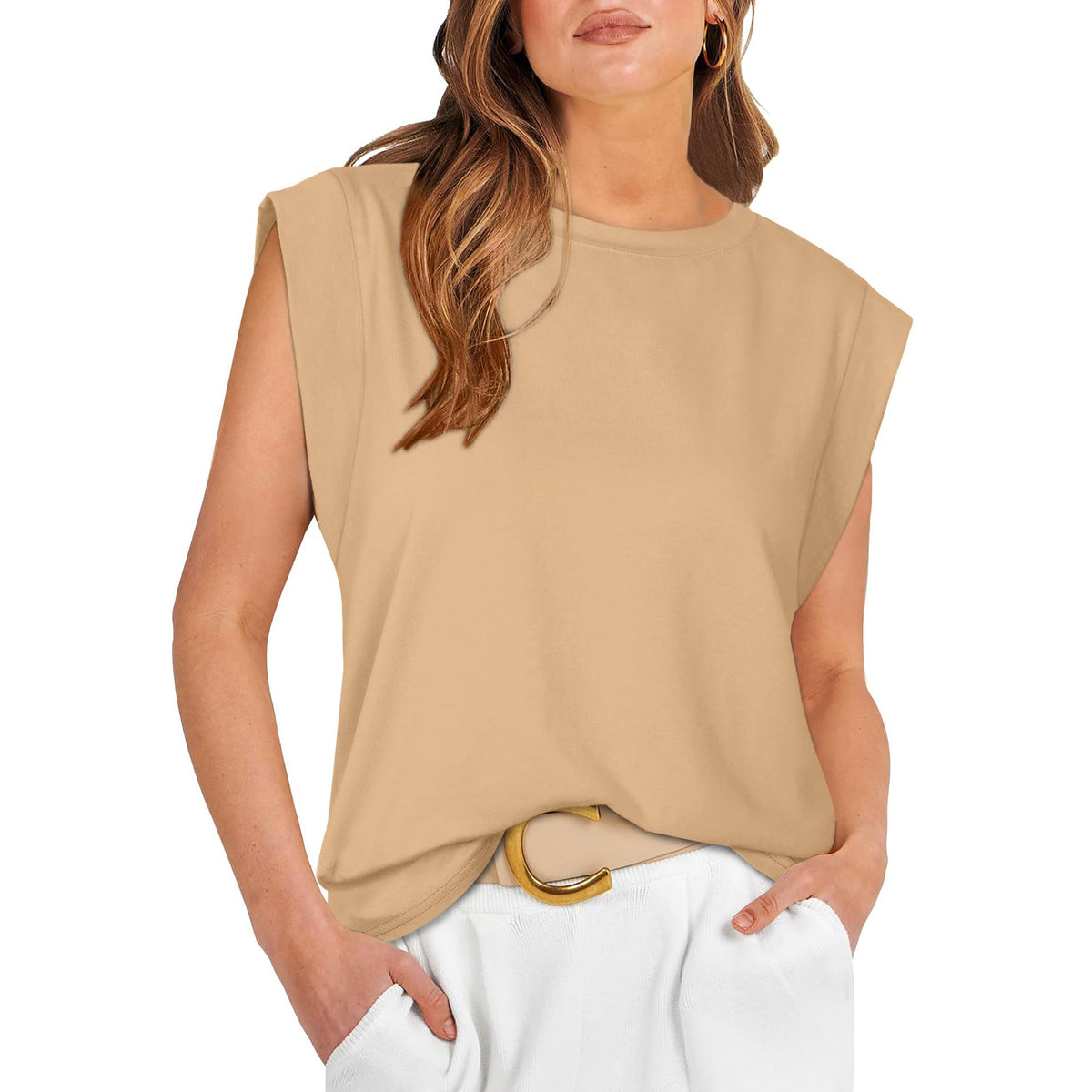 Women's Basic Fashion Casual Vest T-Shirt