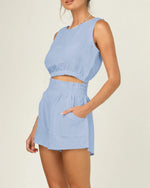 Sleeveless Round Neck Crop 2 Piece Outfits