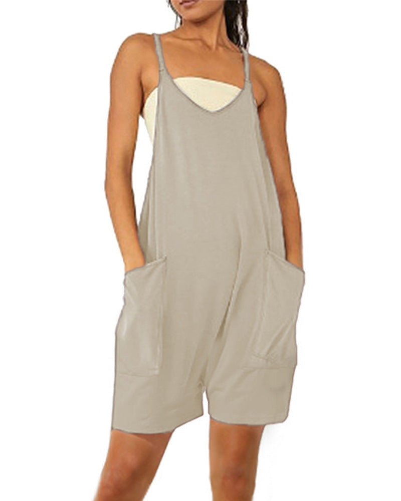 Summer Short Jumpsuit with Pockets