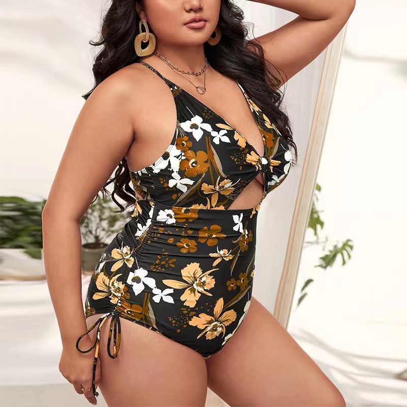 One Piece Plus Size Printed Bikini