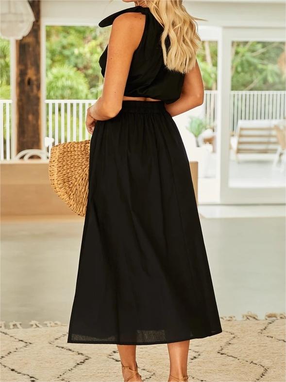 Women's Tie Knot One Shoulder Tank Top Outfits