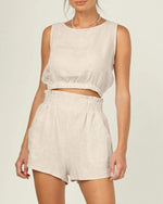 Sleeveless Round Neck Crop 2 Piece Outfits