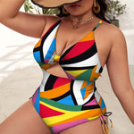 One Piece Plus Size Printed Bikini