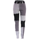Fashion Color-blocking Skinny Jeans