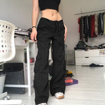 High-waisted multi-pocket straight overalls