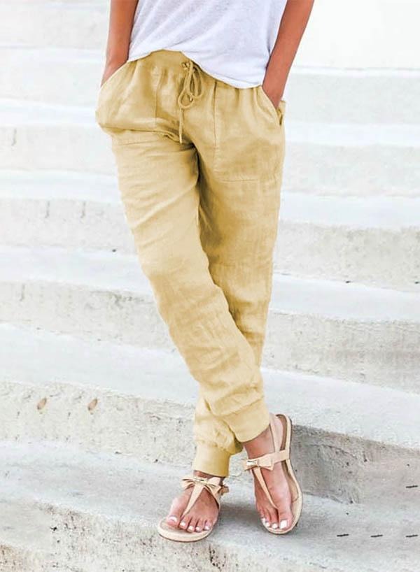 Women's Solid Color with Pockets Casual Loose Pants