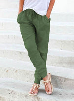 Women's Solid Color with Pockets Casual Loose Pants