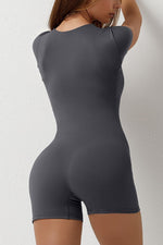 Women's Stretchy Square Neck Sexy Short Sleeve Jumpsuit