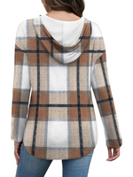 Women's Long Sleeve Plaid Oversized Hoodie