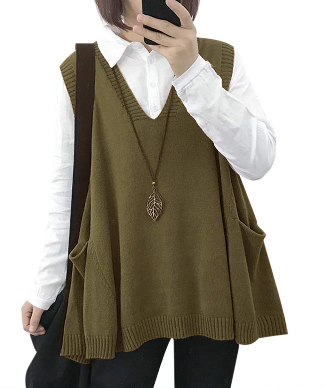 Women's Loose Swing Knit Sweater Vest