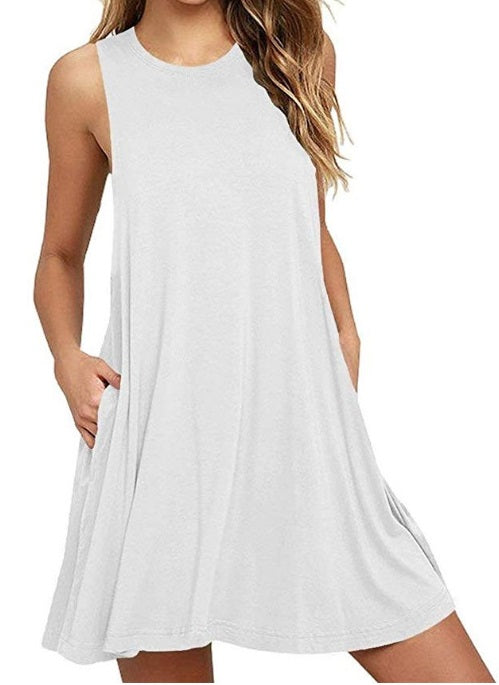 Plus Size Casual Tank Dress with Pockets