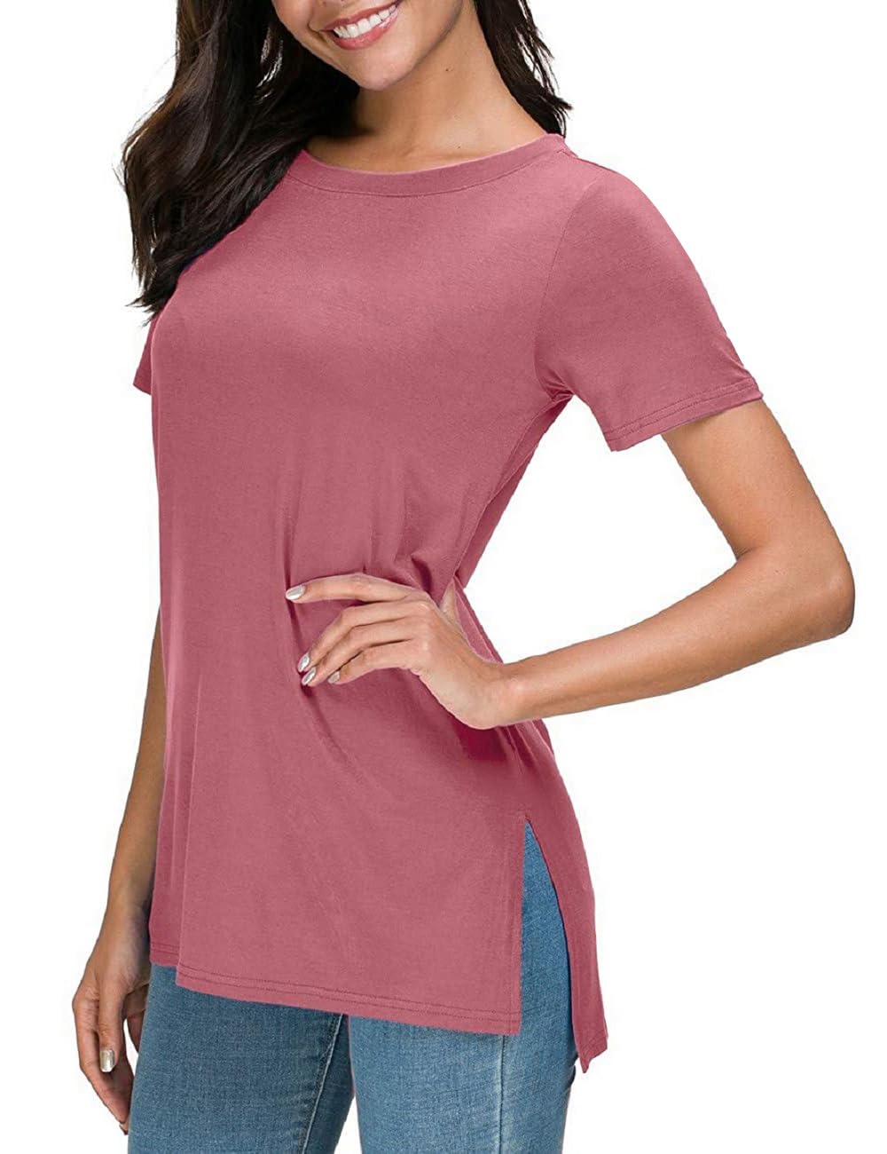 Women's Summer Casual Side Slit T-Shirt